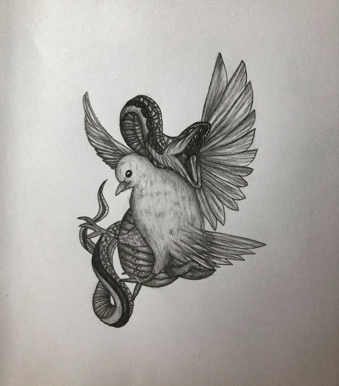 Fine Pencil Drawing “Fight Free“