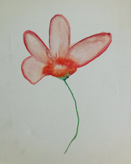 Acrylic Painting on Canvas with watercolor effect "Ice Flower"