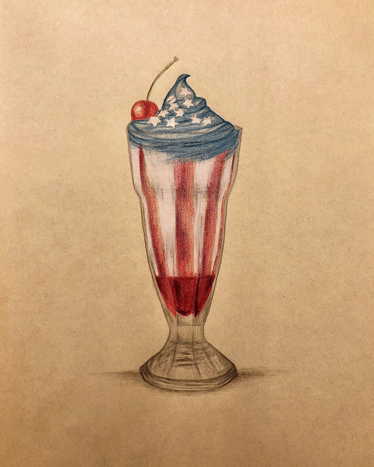 Colored pencil drawing „American Frappucino“
