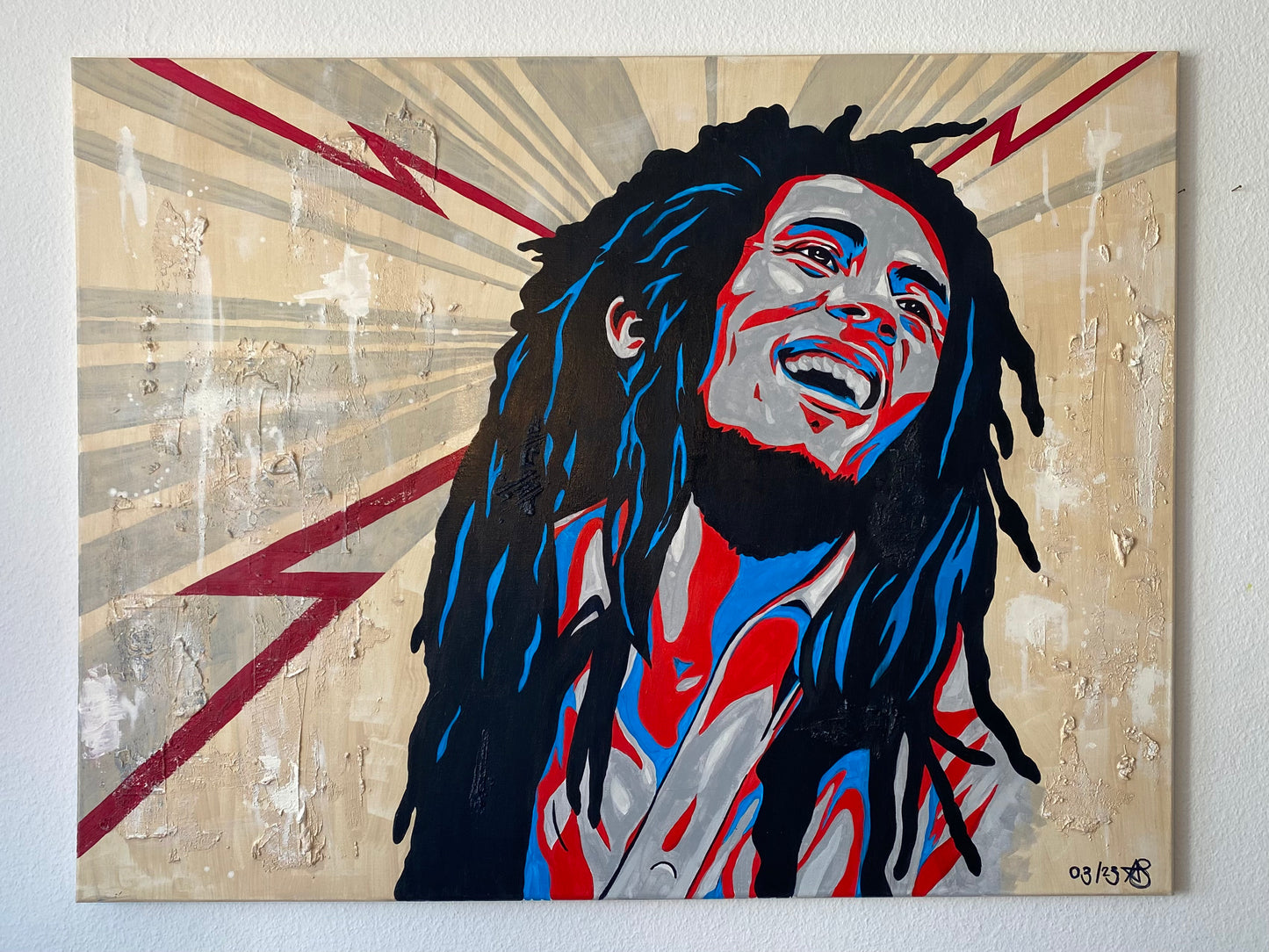 Acrylic Painting on Canvas "BOB MARLEY"