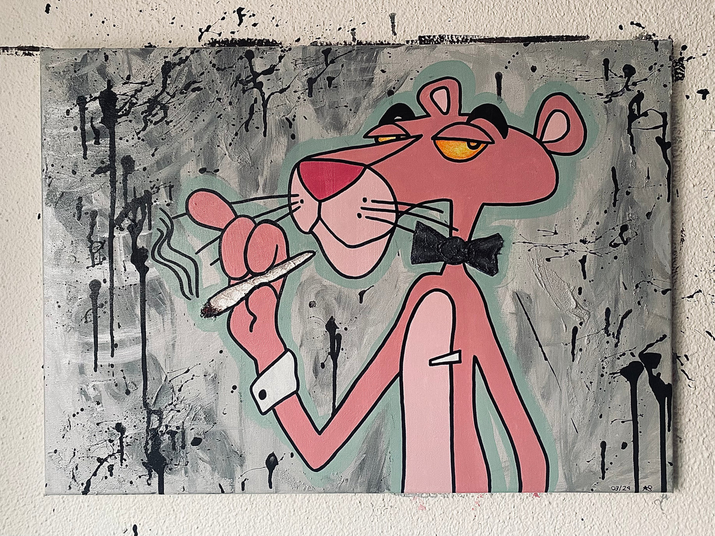 Acrylic Painting on Canvas "PINK PANTHER"