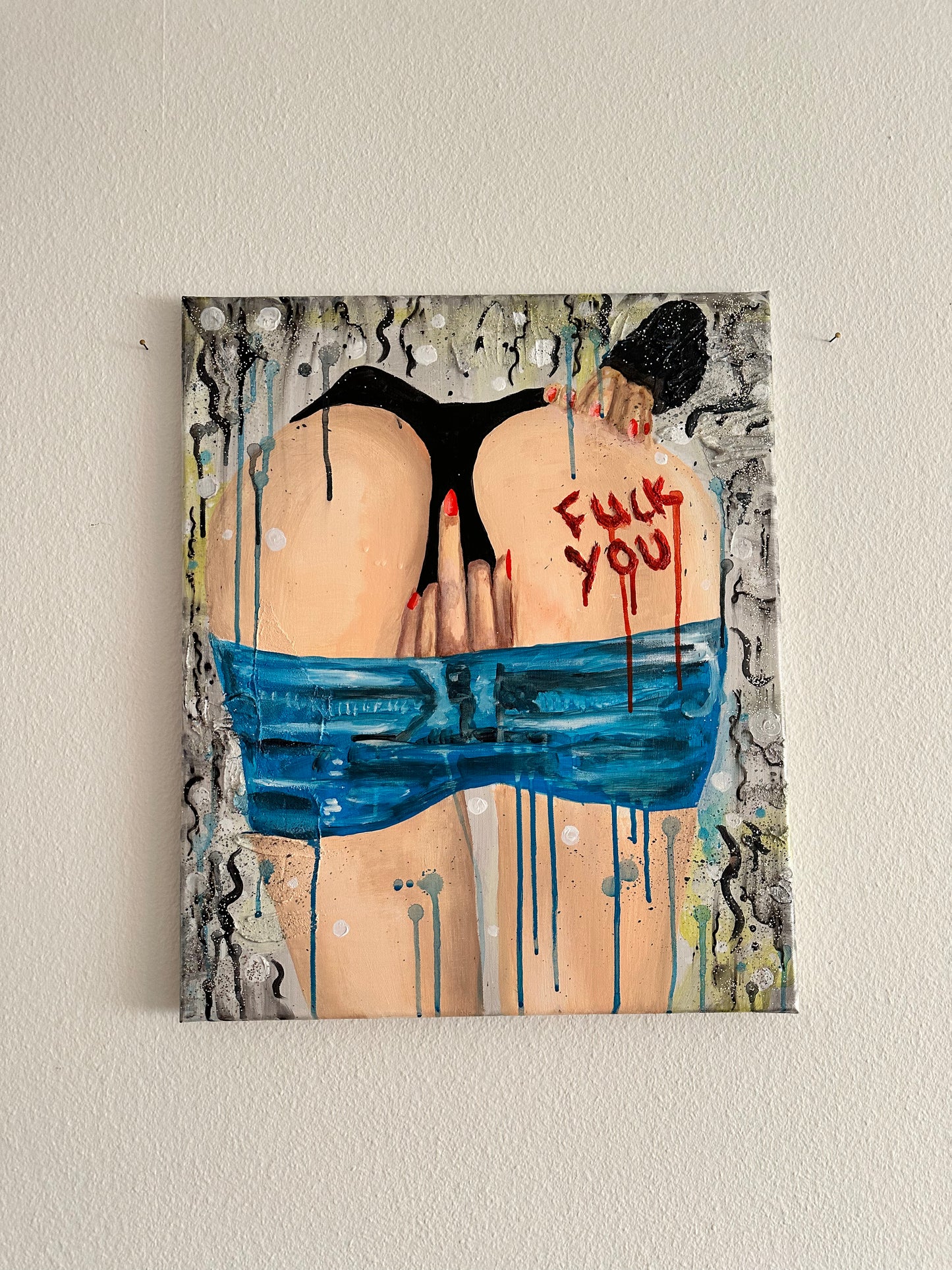 Acrylic Painting on Canvas "FUCK YOU"