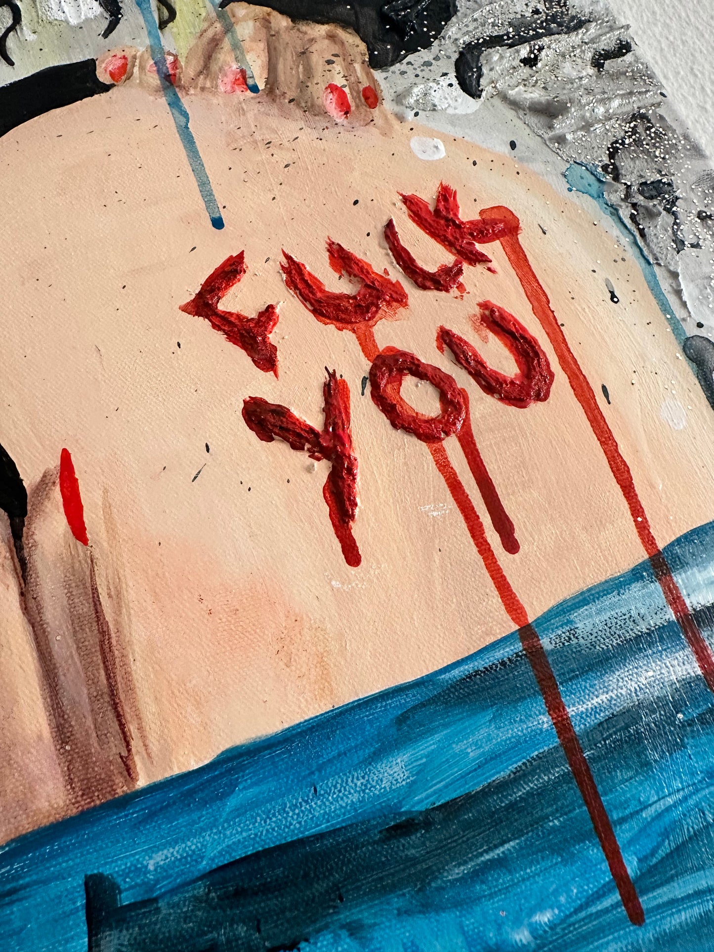 Acrylic Painting on Canvas "FUCK YOU"