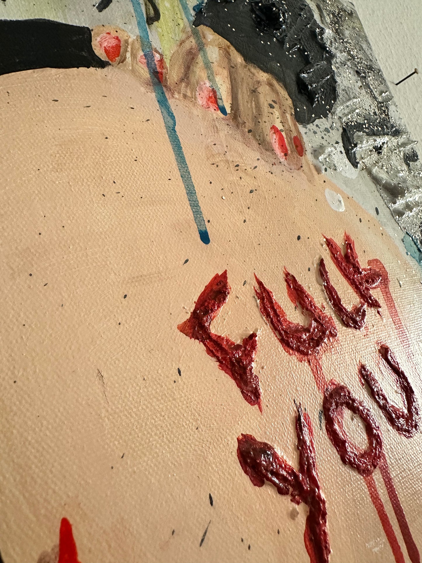 Acrylic Painting on Canvas "FUCK YOU"