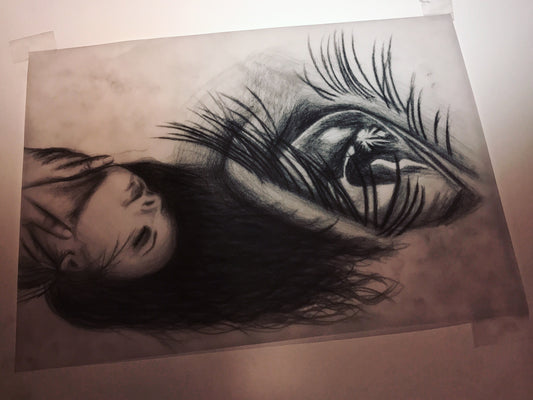 Coal drawing „Souls Mirror“