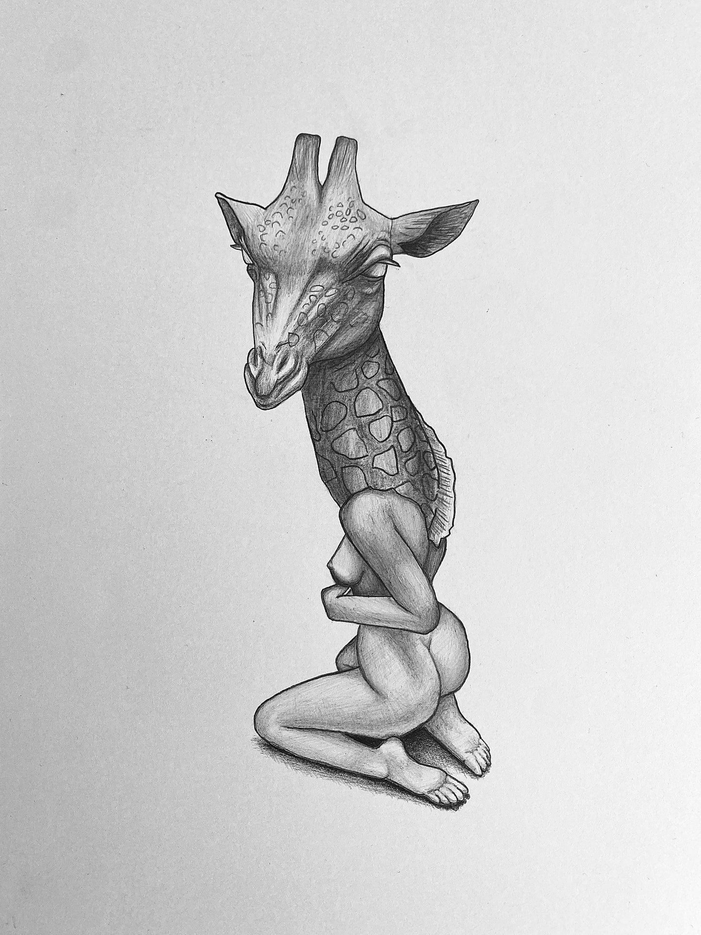 Pencil drawing „Giraffe Lady“