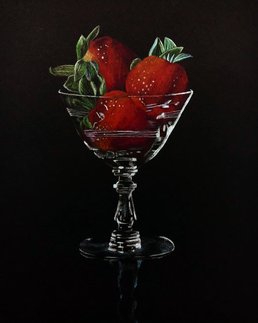 Colored pencil drawing „Strawberries“