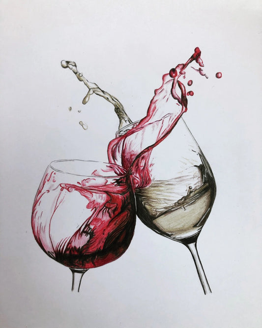 Colored pencil drawing „Cheers“